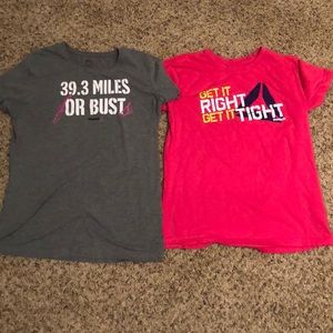 Reebok workout shirts. Gray is XL pink is L.